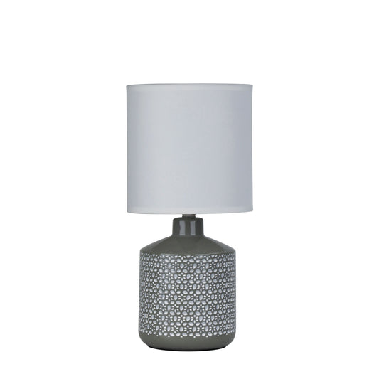 Celia Table Lamp Grey W/ White Shade