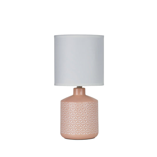 Celia Table Lamp Pink W/ White Shade