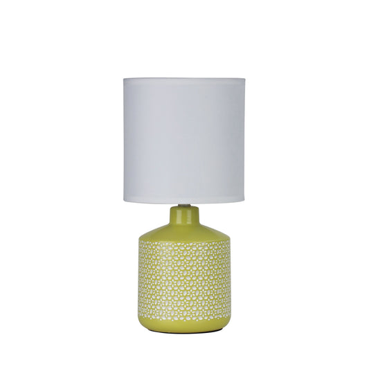 Celia Table Lamp Yellow W/ White Shade