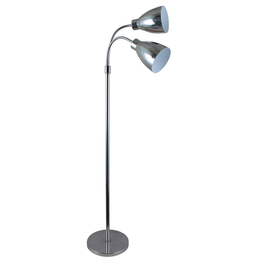 Retro Twin Floor Lamp Chrome