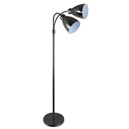 Retro Twin Floor Lamp Gunmetal