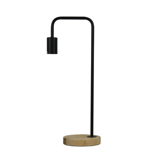 Lane Table Lamp Base Timber W/ Black Arm