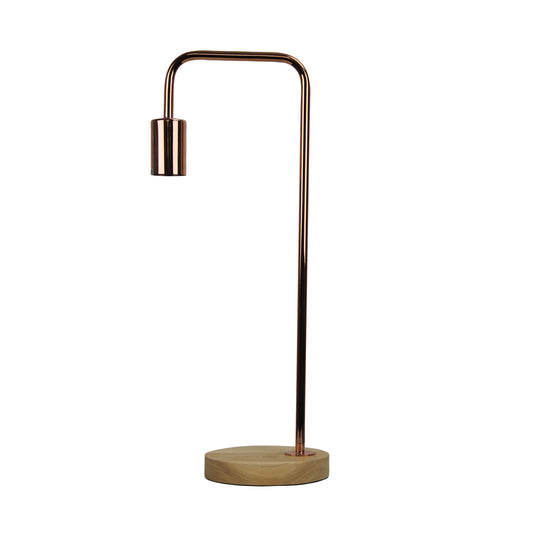 Lane Table Lamp Base Timber W/ Copper Arm