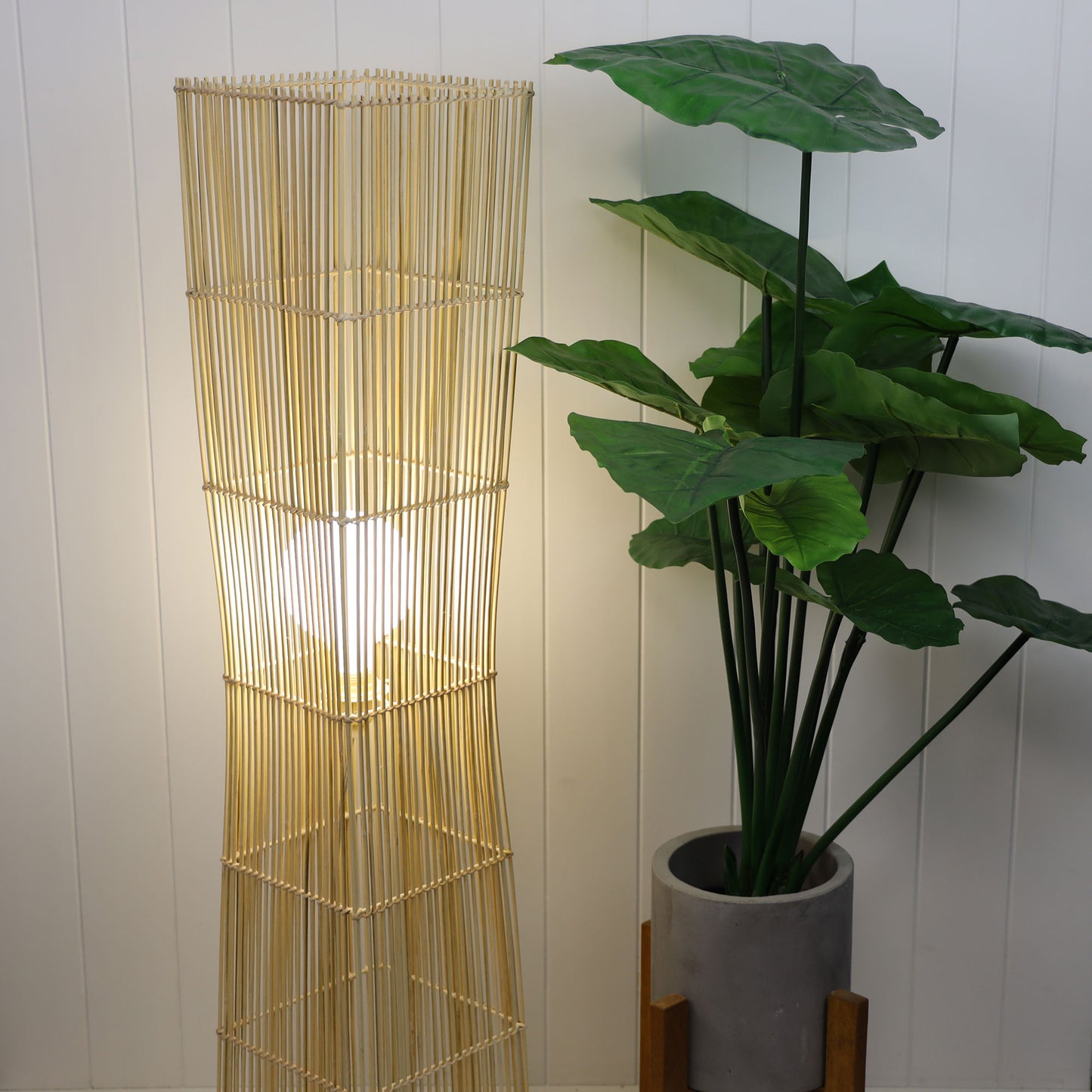 Jambi Natural Cane Floor Lamp