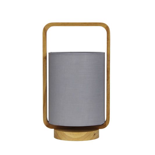 Lucia Table Lamp Wood / Grey Shade