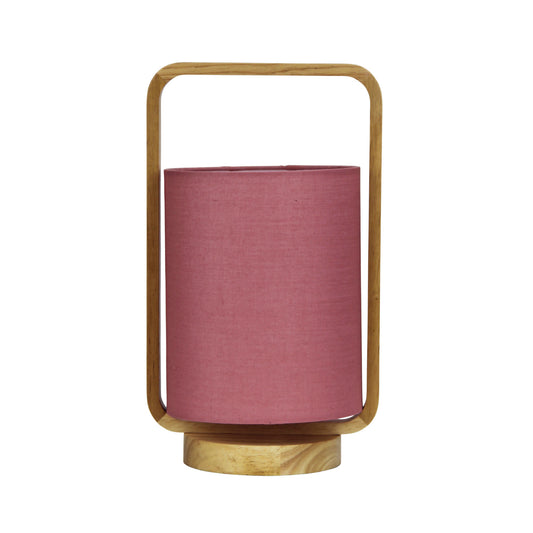 Lucia Table Lamp Wood / Blush Shade