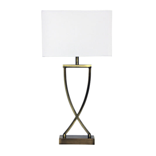 Chi Table Lamp Antique Brass Complete W/Shade