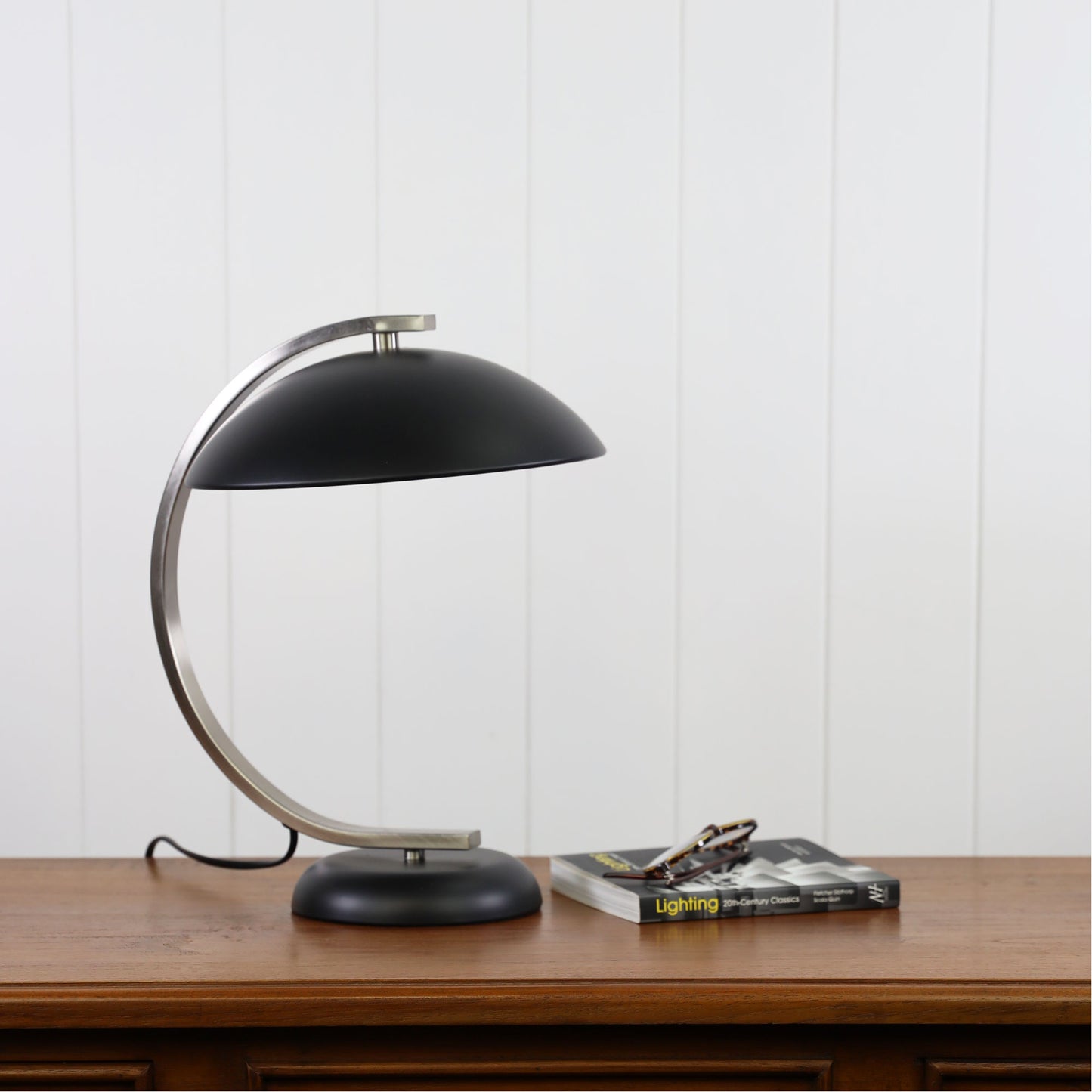 Deco Table Lamp Black & Brushed Chrome