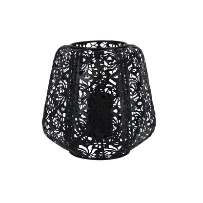 Lace Laser Cut Matt Black Metal Table Lamp