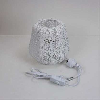 Lace Laser Cut Antique White Metal Table Lamp