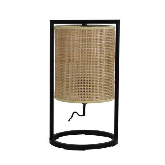 Mandalay Rattan Cane & Black Table Lamp