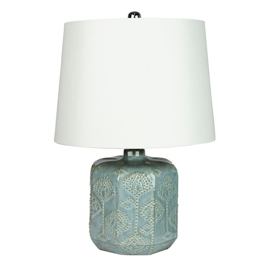 Bikki Blue Ceramic Complete Table Lamp W/Harp