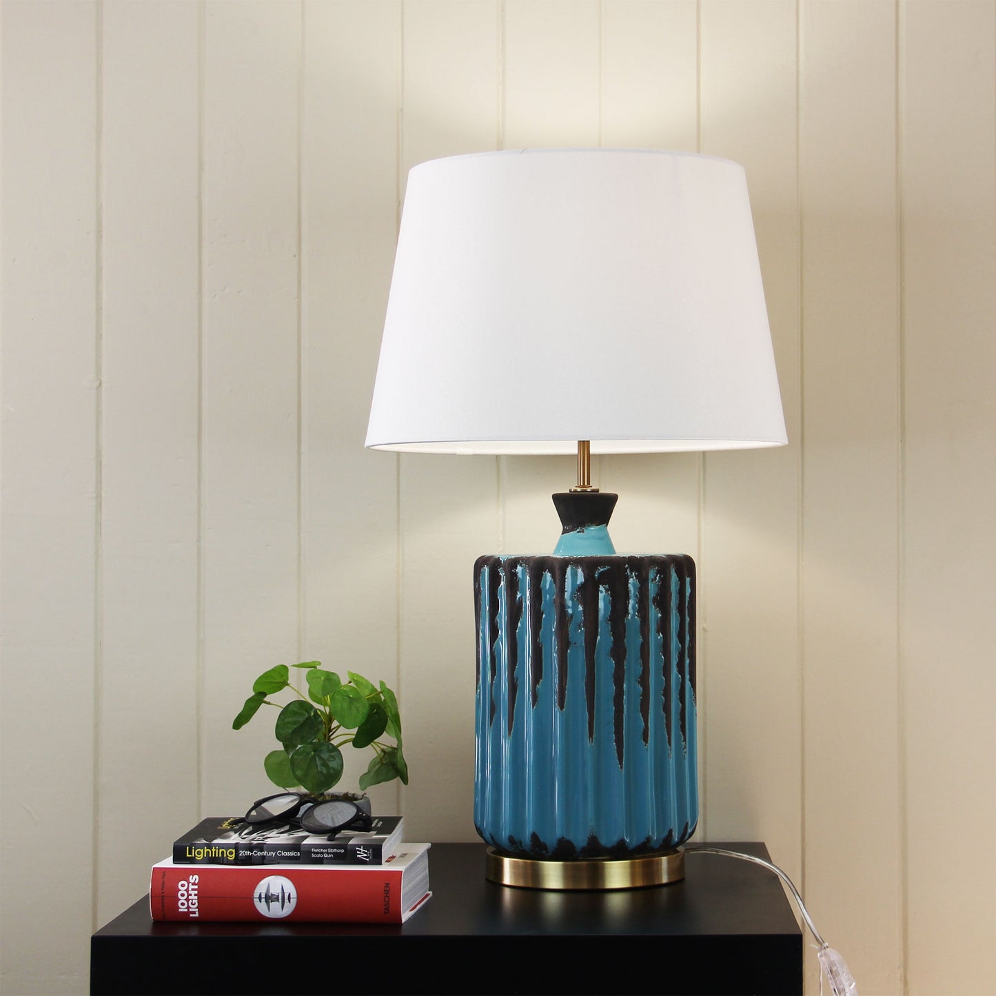 Azure Aged Jar Complete Table Lamp