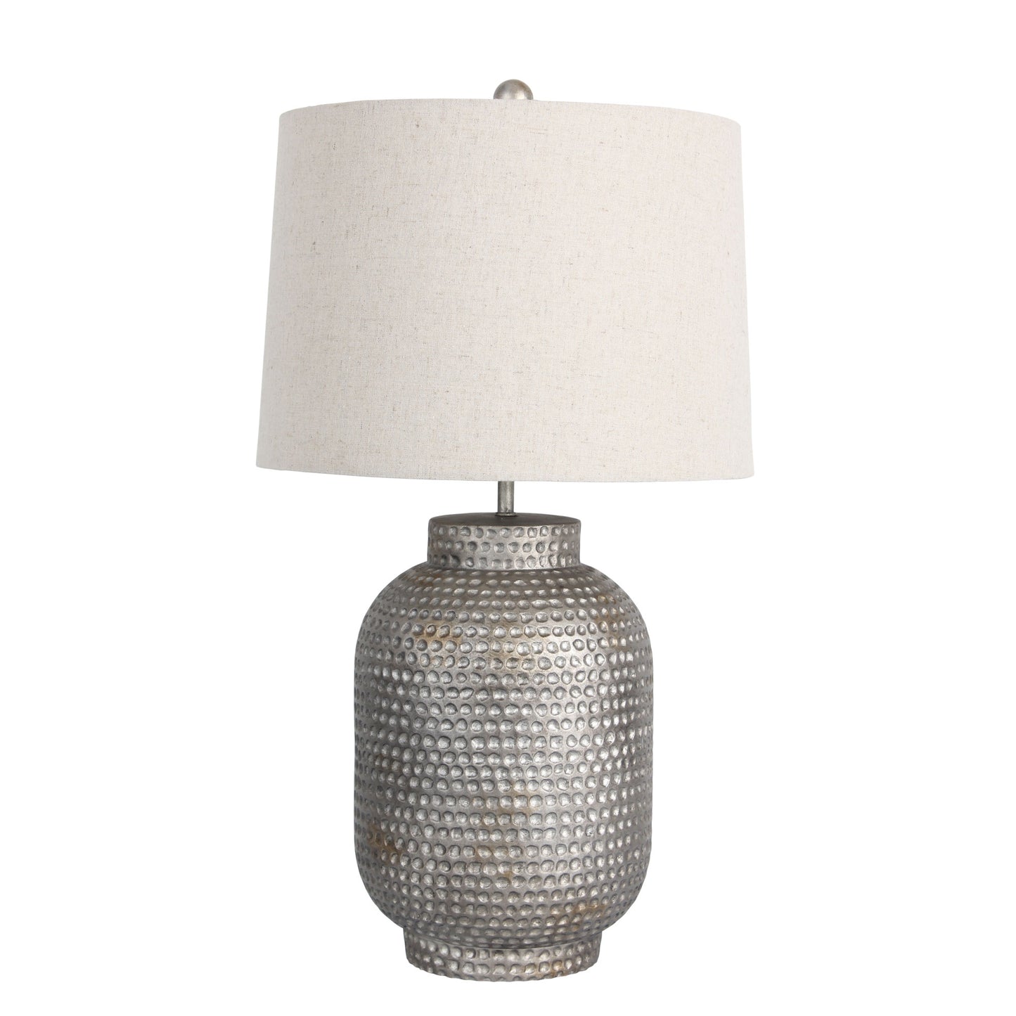 Palma Beaten Silver Lamp W/Harp Shade