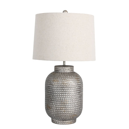 Palma Beaten Silver Lamp W/Harp Shade