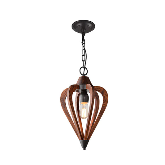 Pendant ES Tuscan Coffee Cherry Wood Small Arrow OD248mm