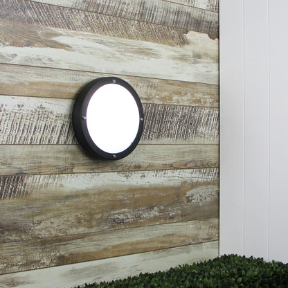 Primo Outdoor Black Round Bulkhead