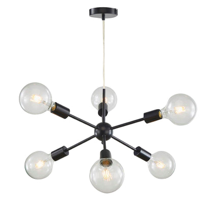 Sputnik.6  Six Light Pendant Black