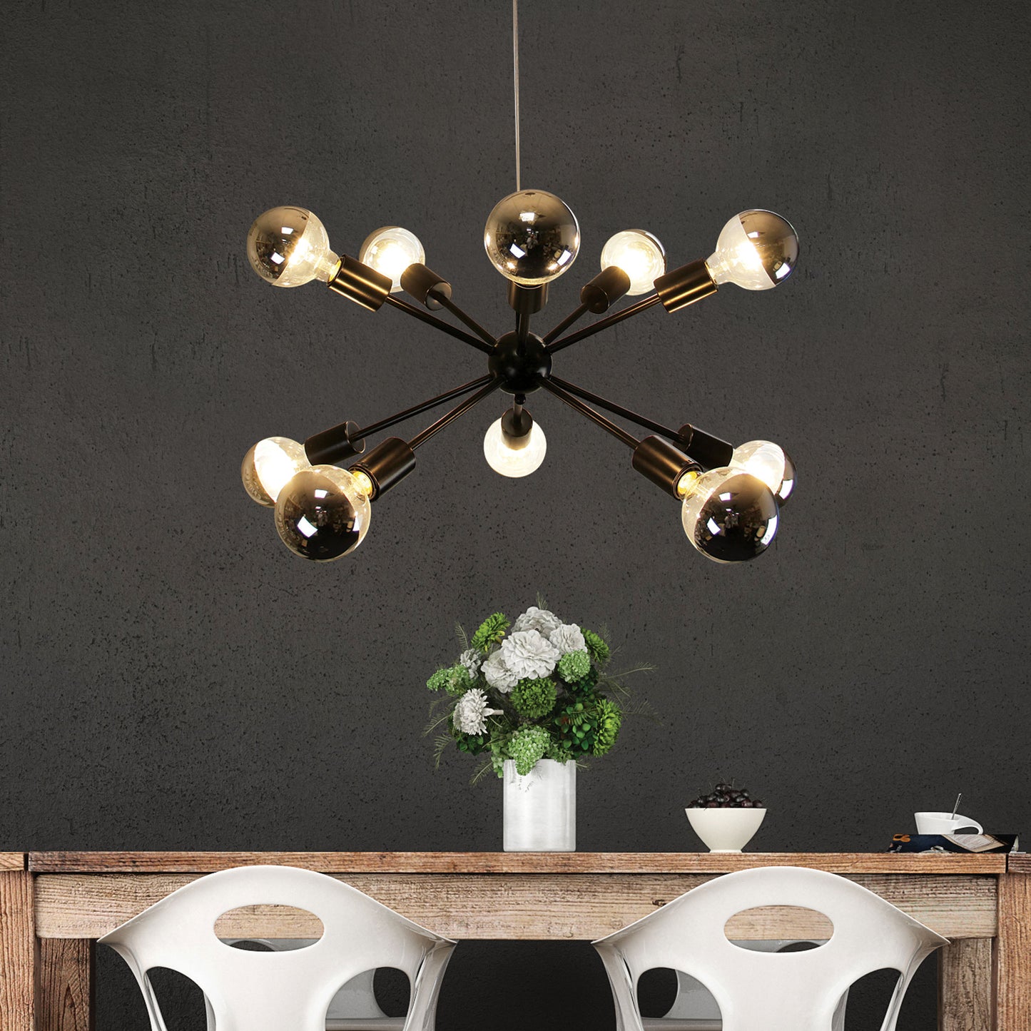 Sputnik.10 Ten Light Pendant Black