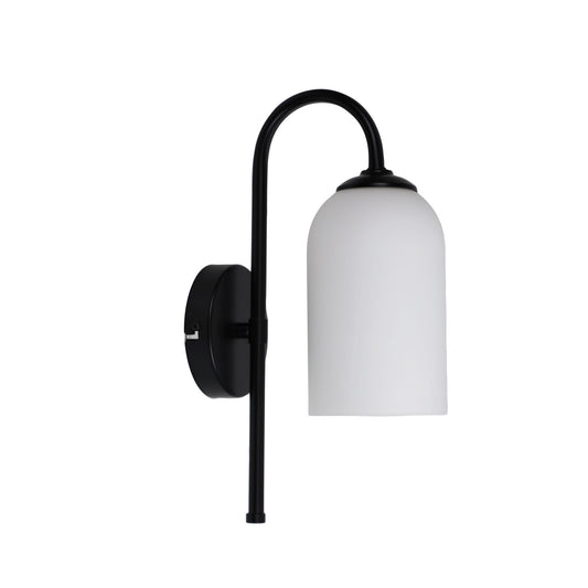 Arlington Wall Light Matt Black / Opal