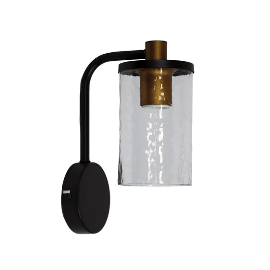 Raymont Wall Light Matt Black / Clear