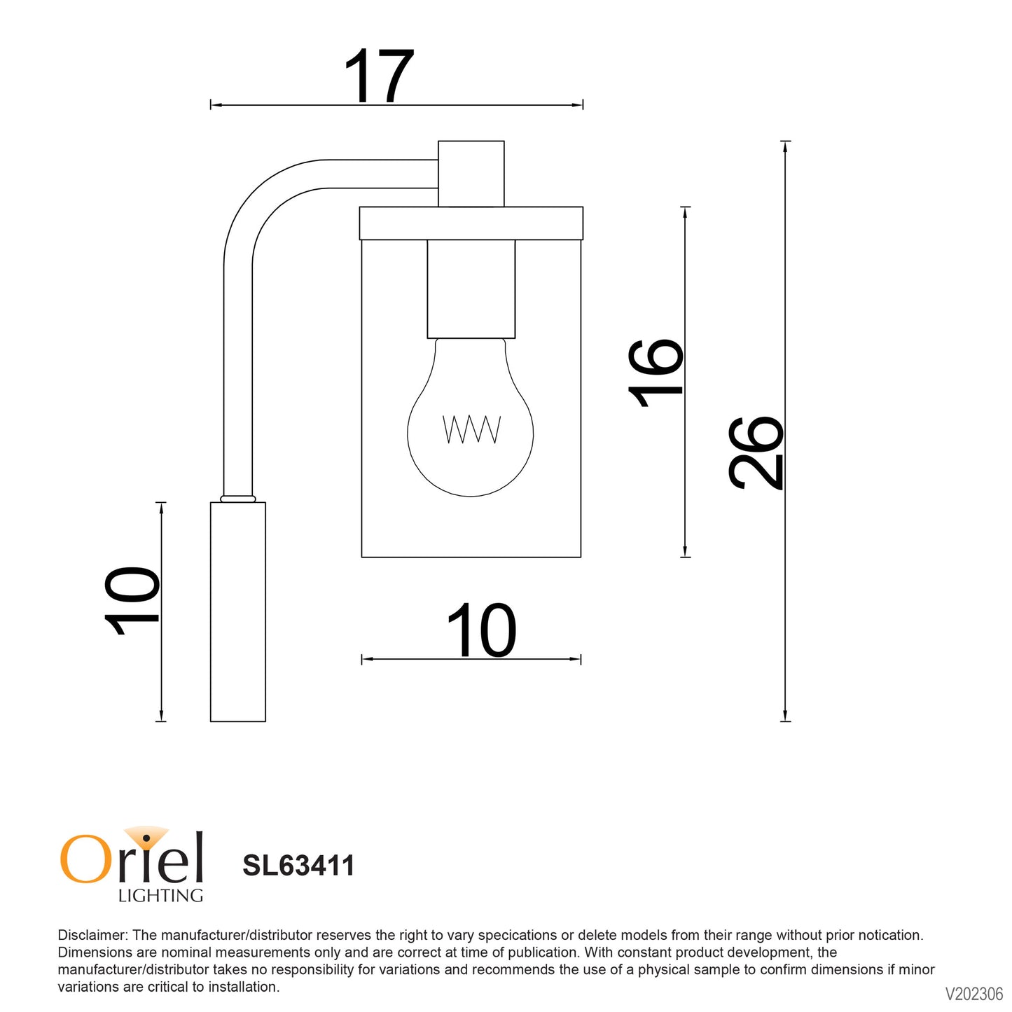 Raymont Wall Light Matt Black / Clear