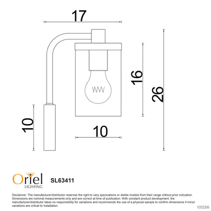 Raymont Wall Light Matt Black / Clear