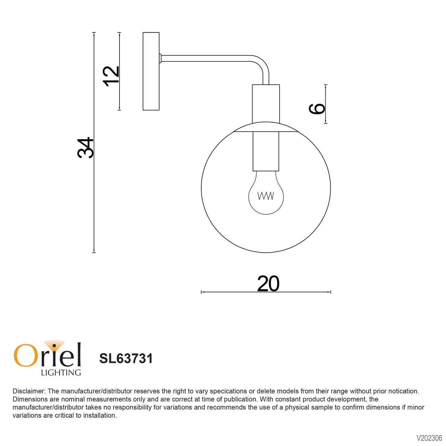 Legarno Wall Light Clear Glass