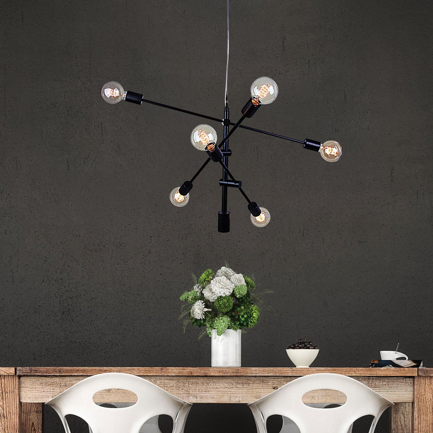 Chelsea 6 Light Pendant Matt Black