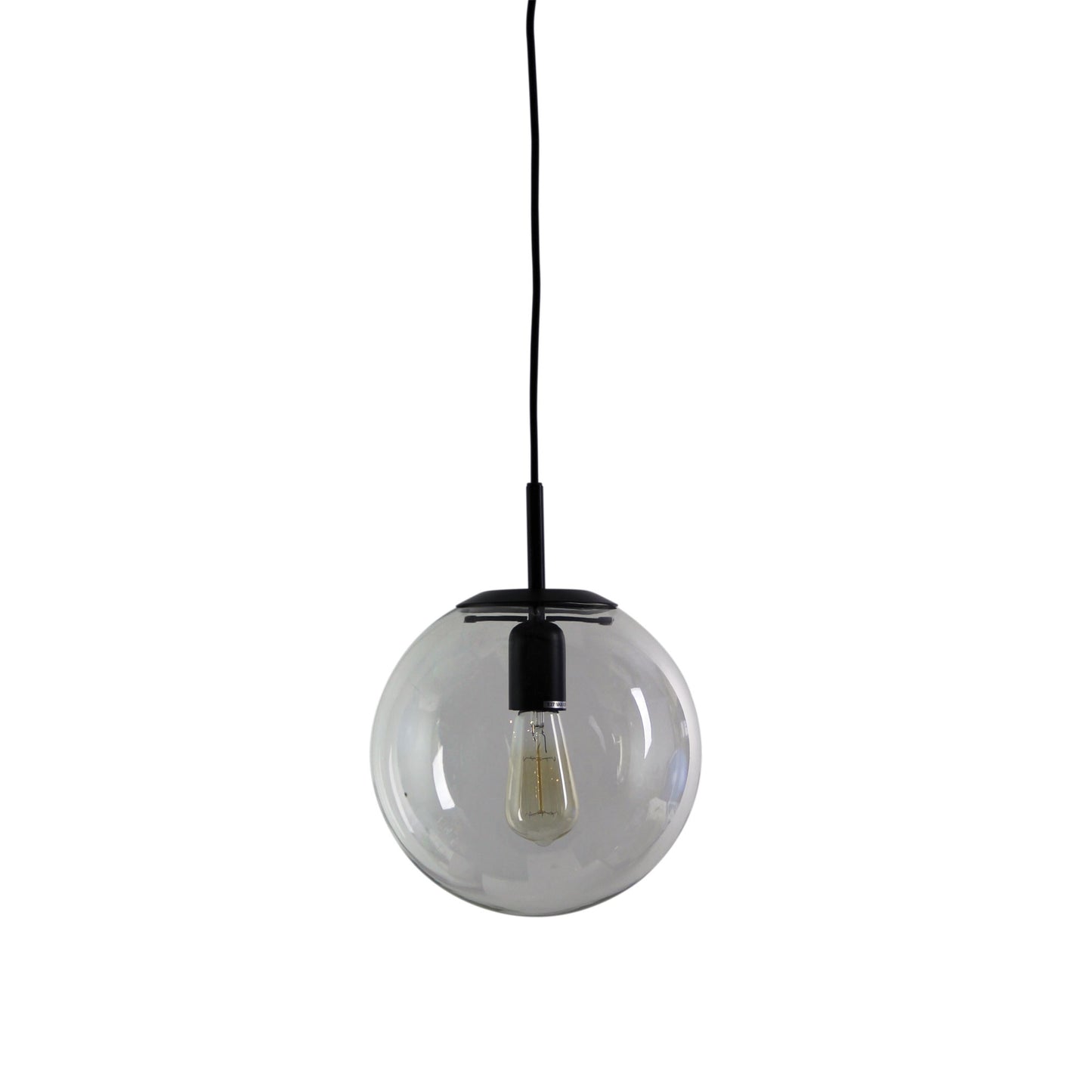 Newton.25 Single Pendant Clear / Matt Black