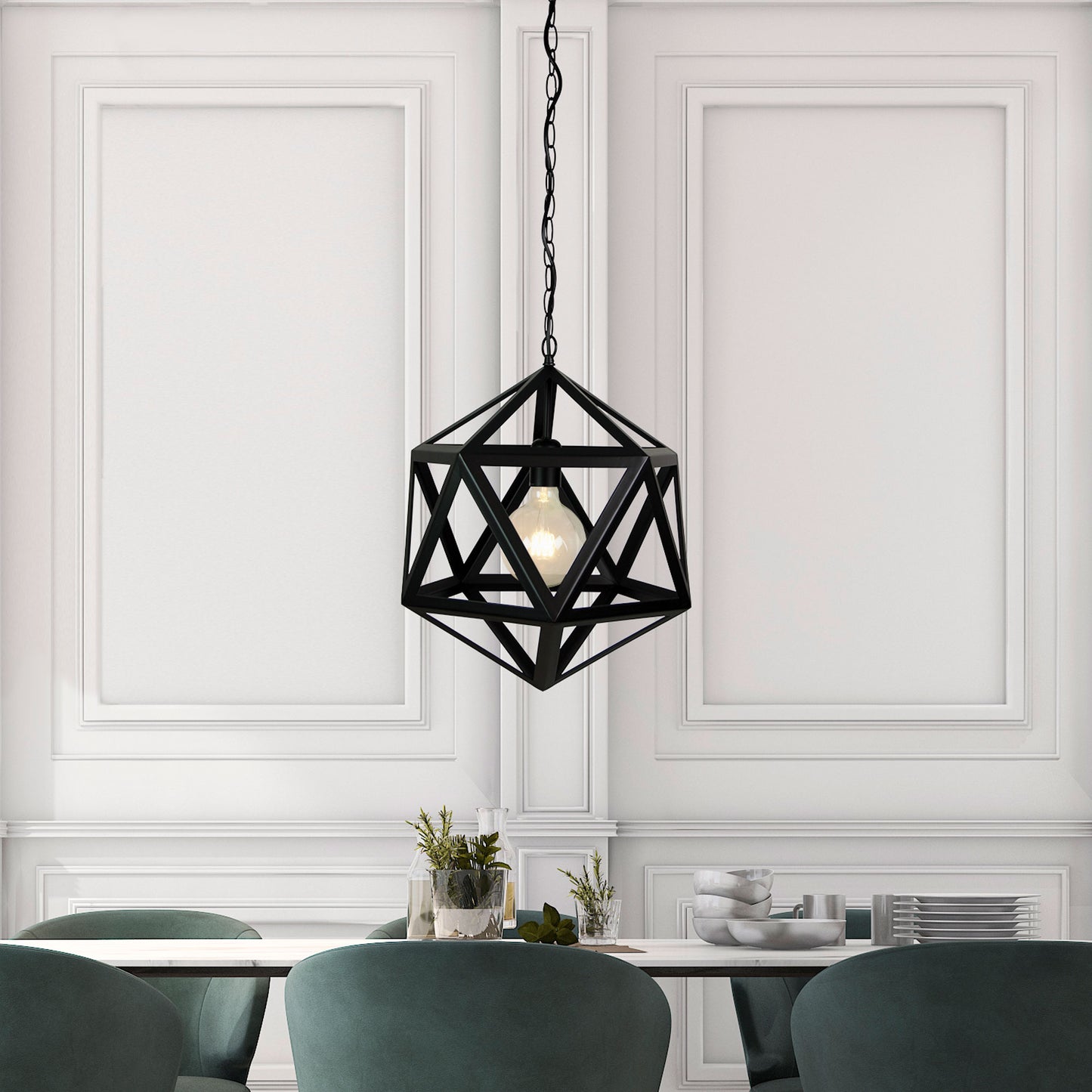 Geo 1 Single Pendant Matt Black