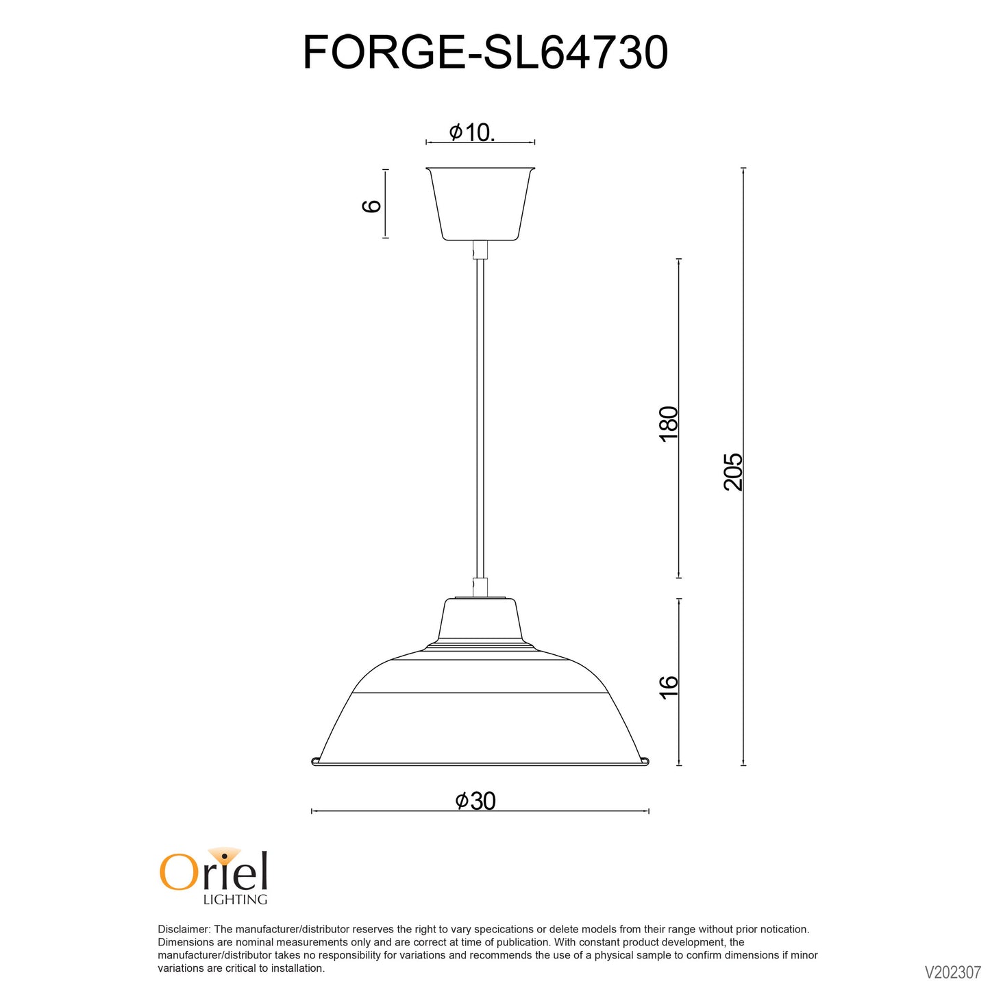 Forge 300 Single Pendant White