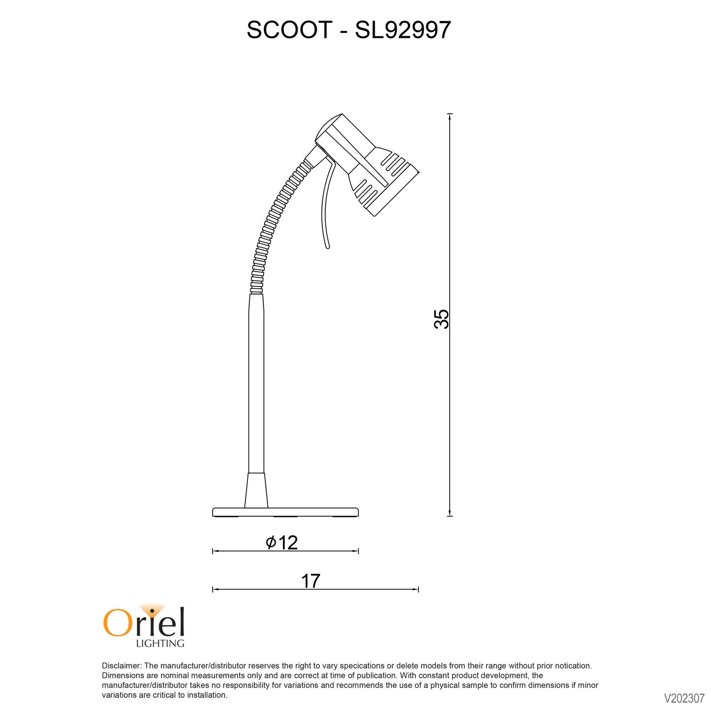 Scoot LED Desk Lamp White/Chrome