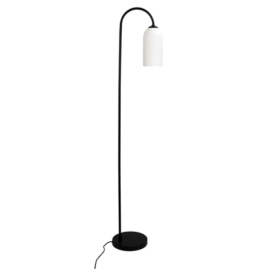 Arlington Floor Lamp Matt Black / Opal