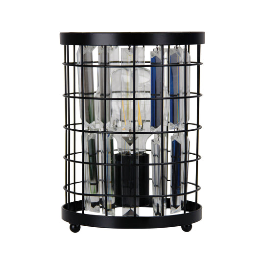 Delaware Table Lamp Black / Crystal