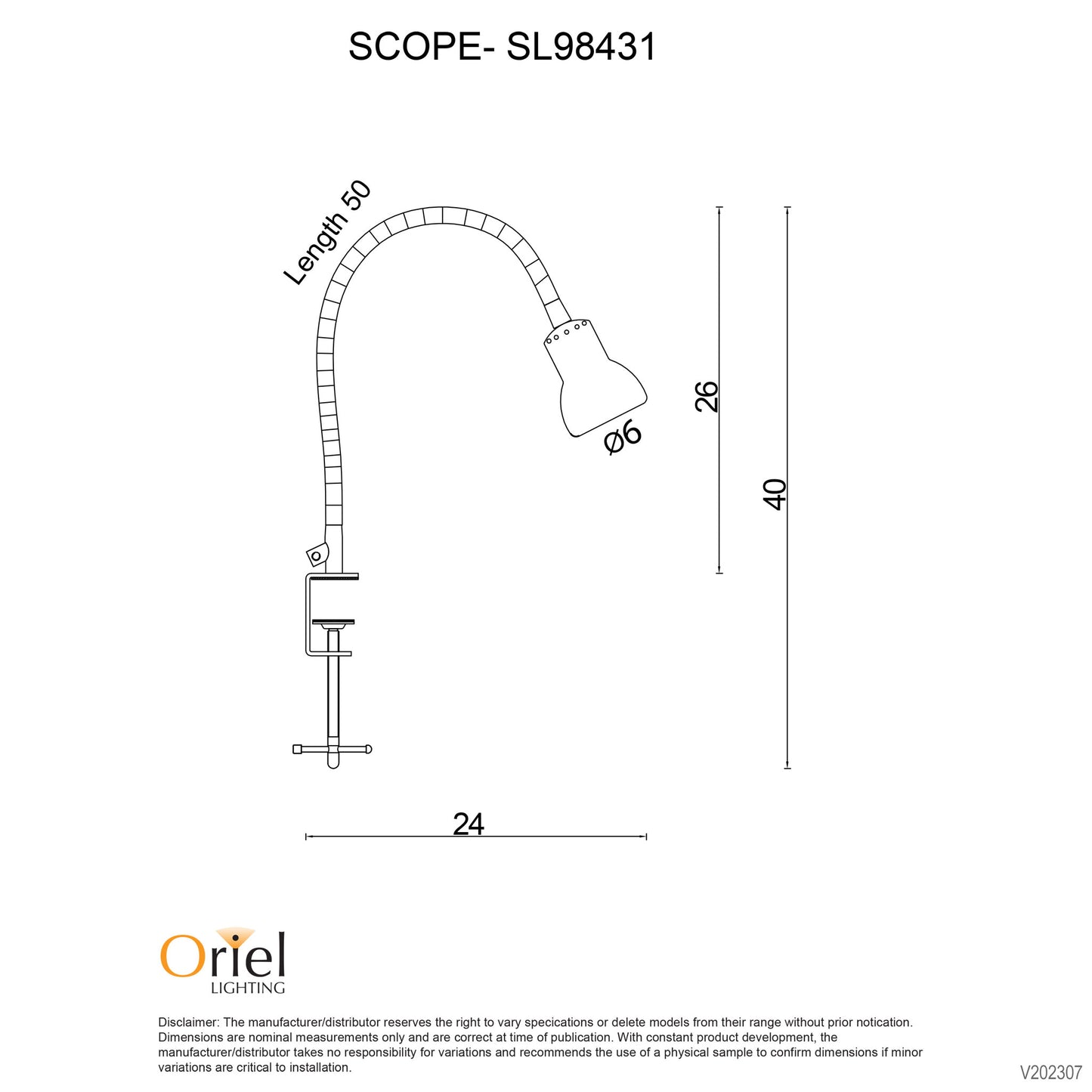 Scope Clamp Lamp Brushed Chrome