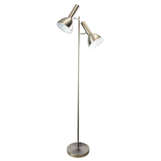 Vespa Twin Floor Lamp Brushed Chrome