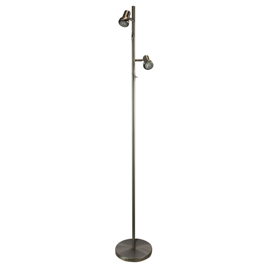 Daxam LED Twin Floor Lamp Antique Brass