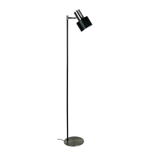 Ari Floor Lamp Black W/ Brushed Chrome Head