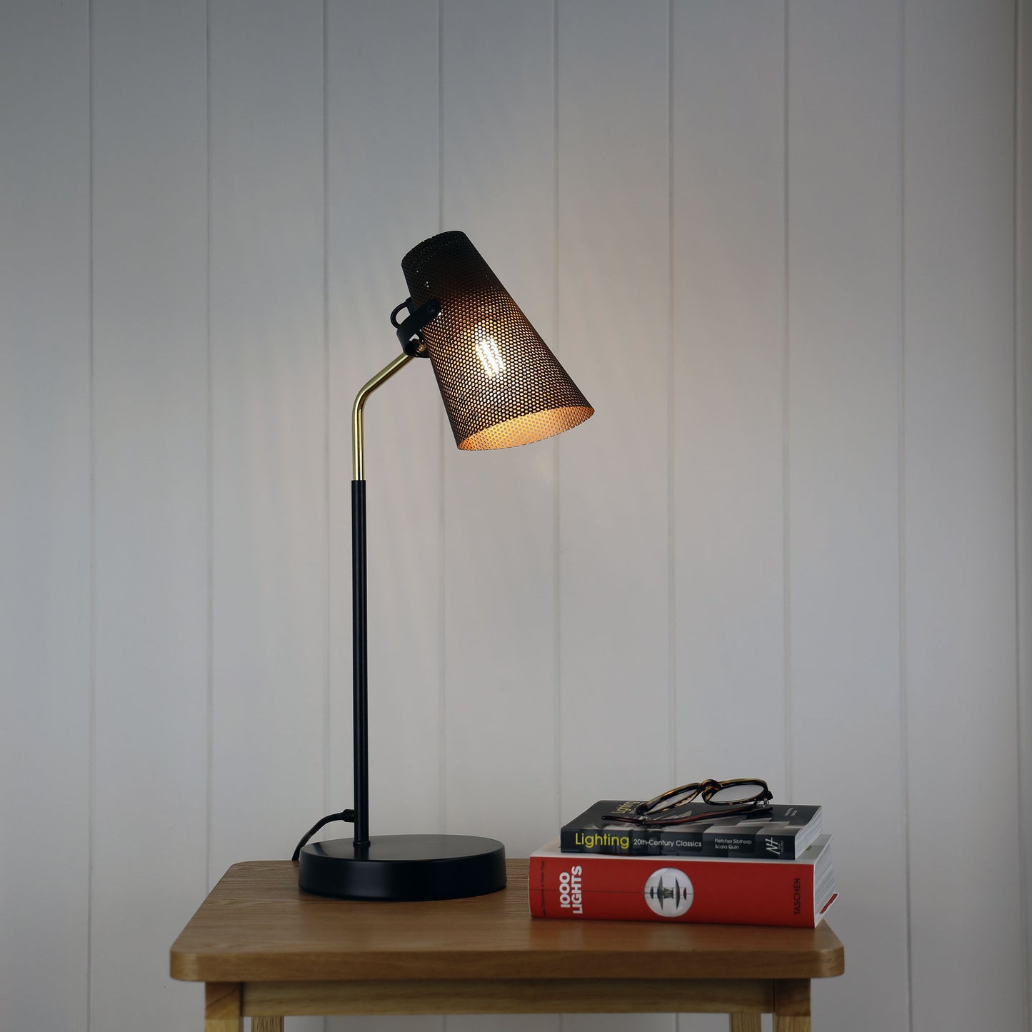 Perfo Black & Brass Desk Lamp