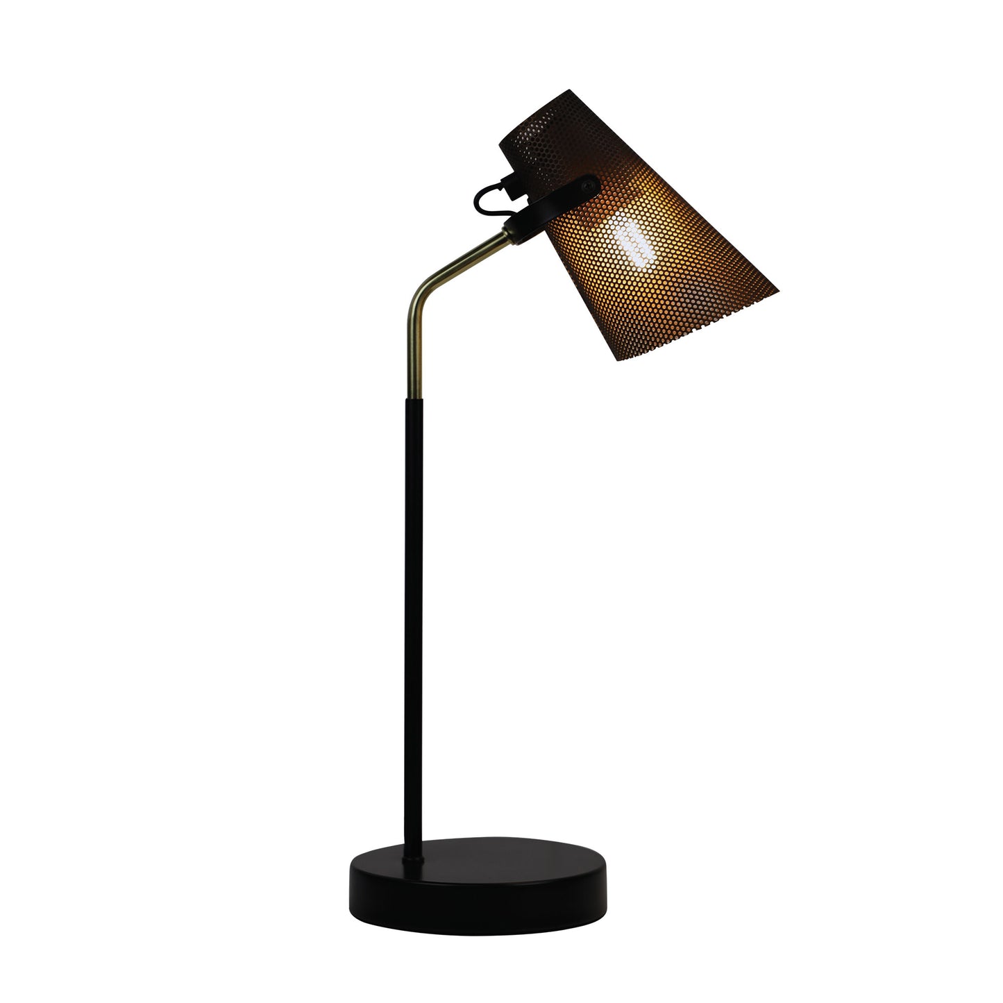 Perfo Black & Brass Desk Lamp