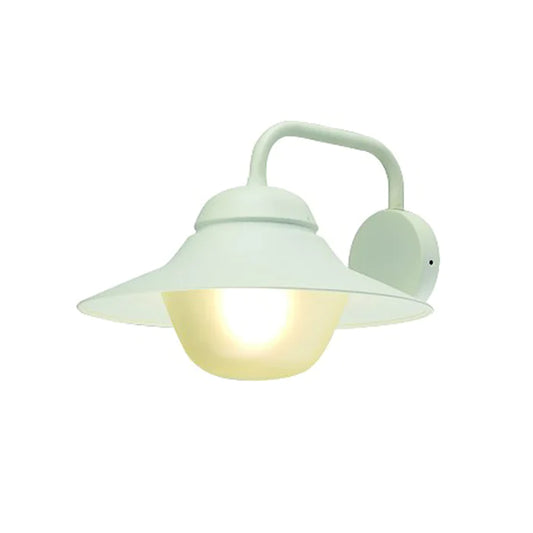 Wall  ES Sun Hat Matt White IP44 Frosted Glass Diff