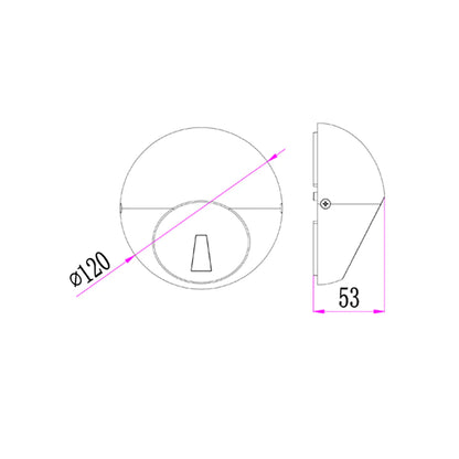 Step  240V 3.5W Round Dark Grey 3K IP65 14D Beam OD120mm 45 Lm