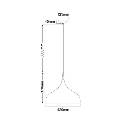 Pendant ES Matt White Dome OD420mm