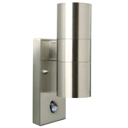 Tin Sensor Wall Up/Down Stainless Steel/Glass IP54 2XGU10