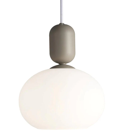 Notti Pendant Grey Metal/Opal Glass E27