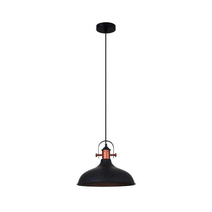 Pendant ES Matt Black Dome w/Copper highlights OD360mm