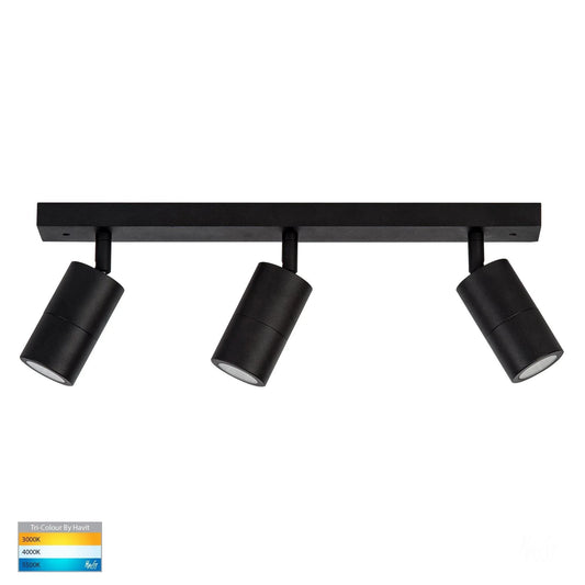 Outdoor Bar Light  Black IP54 3X5W GU10 TRI COLOUR