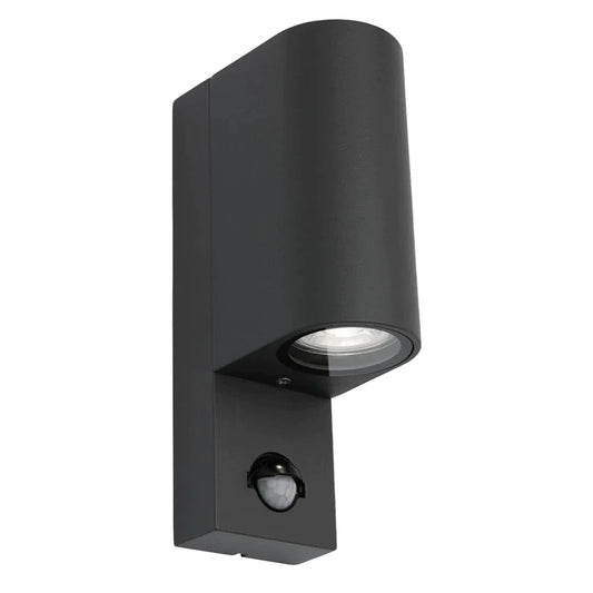 Mercator Outdoor Up/Down Wall Light W/Sensor  Anthracite IP44 2x3.5W GU10 240V