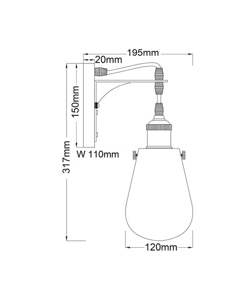 CLA Interior Wall Light Black 1x E27